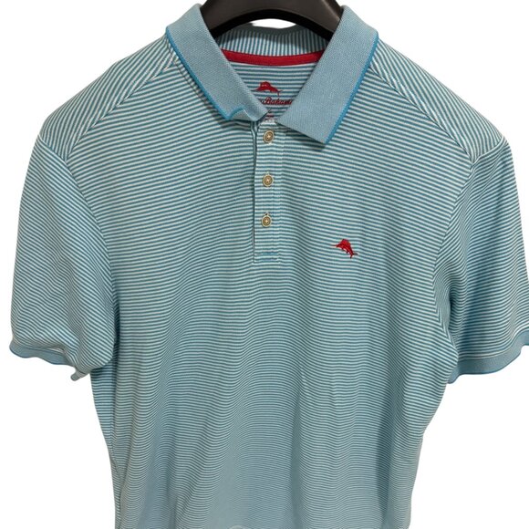 Tommy Bahama Stripped Polo Shirt Pima Cotton Size XL/TG - Picture 1 of 6